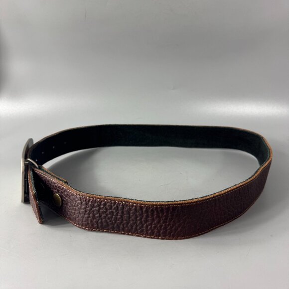 Buckle-Down Buckle Brown Leather Belt - Picture 3 of 13